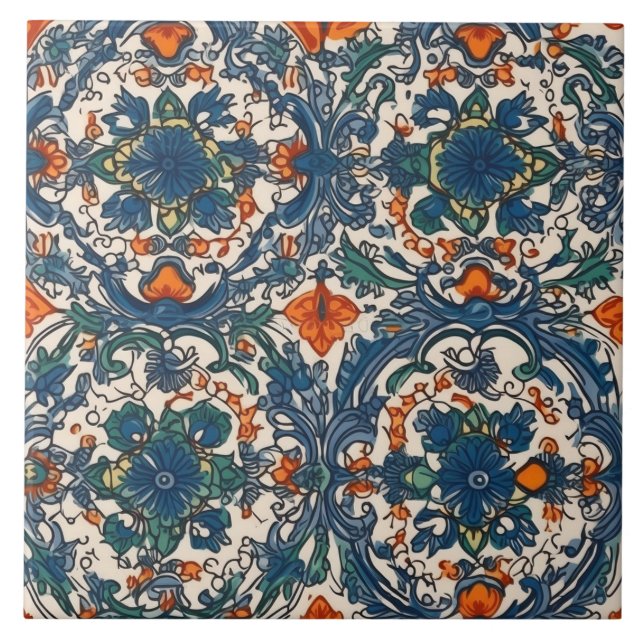 Carreau Carrelage bleu Turquoise portugais pour une beauté (Devant)