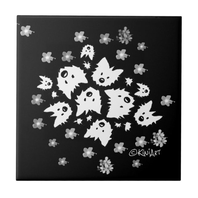 Carreau Carrelage Bouquet Westie (Devant)