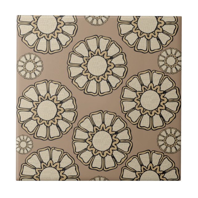 Carreau Carrelage céramique Brown Beige Circulaire Motif (Devant)