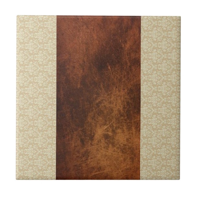 Carreau Carrelage céramique Brown Motif beige (Devant)