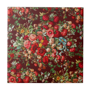 CARREAU CARRELAGE CÉRAMIQUE : CHINTZ VINTAGE FLORAL