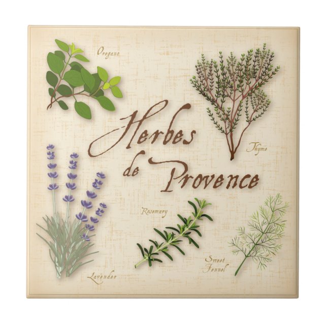 Carreau Carrelage céramique Herbes de Provence (Devant)