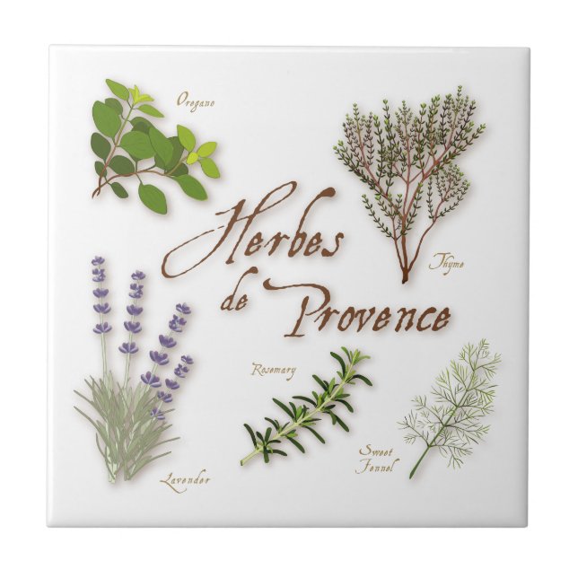 Carreau Carrelage céramique Herbes de Provence (Devant)