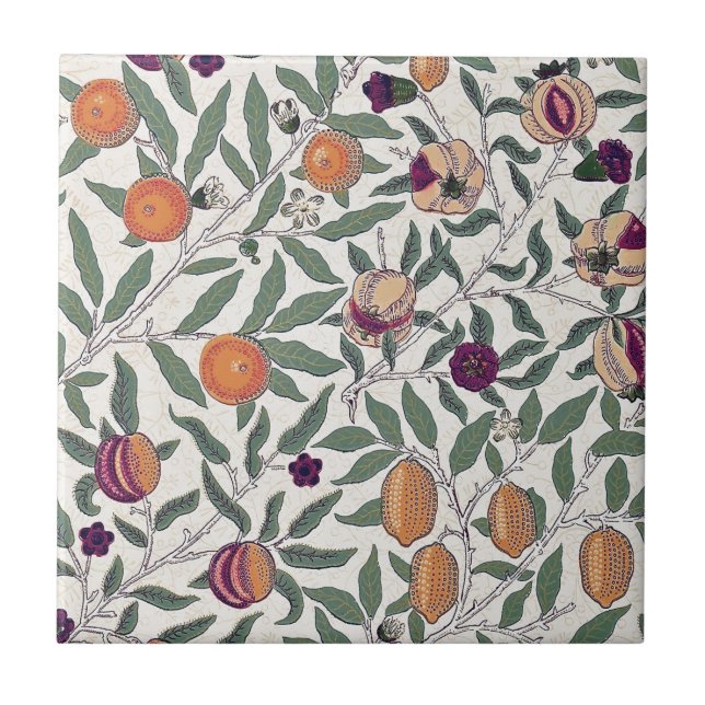 CARREAU CARRELAGE CÉRAMIQUE ; WILLIAM MORRIS : POMEGRANATE (Devant)