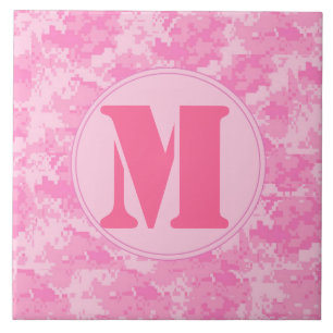 Carreau Carrelage d'affichage de monogramme de Camouflage 