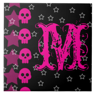 Carreau Carrelage d'affichage Monogramme de fuseau EMO Pun