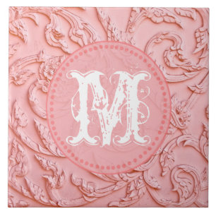 Carreau Carrelage d'affichage Monogramme en bois de fibre 