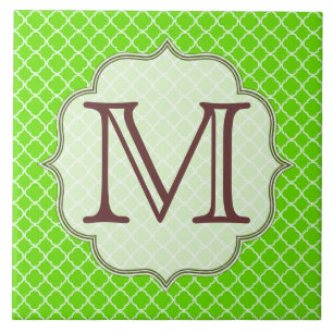 Carreau Carrelage d'affichage Monogramme en latte vert cit