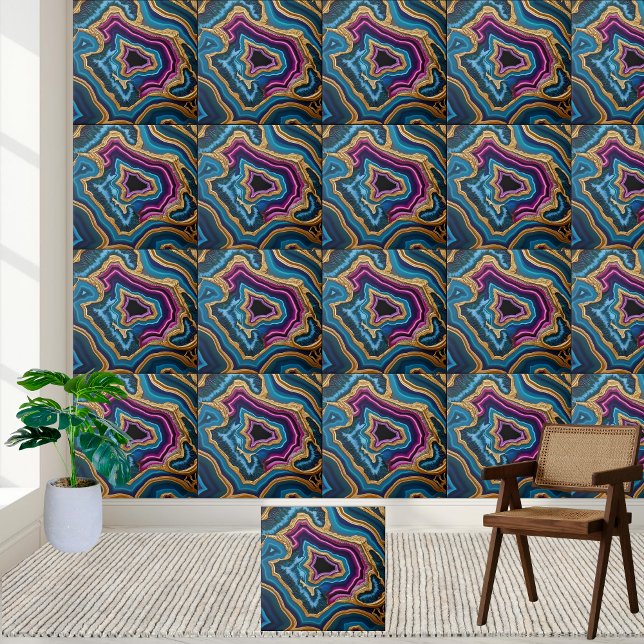 Carreau Carrelage d'Agate de Géode Abstrait (Luxury Abstract Geode Agate Tile)