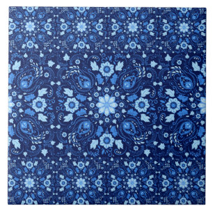 Carreau Carrelage Damas Oriental Tons bleu