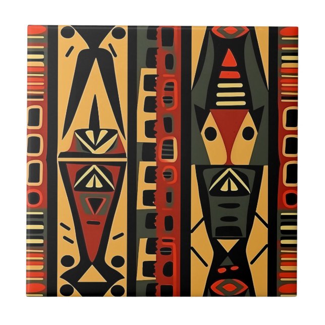 Carreau Carrelage d'art d'impression Tribal (Devant)