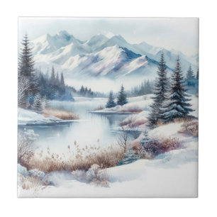 Carreau Carrelage d'art paysager d'hiver
