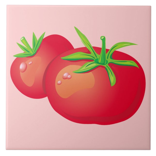 Carreau Carrelage de cuisine décoratif tomate rouge (Devant)