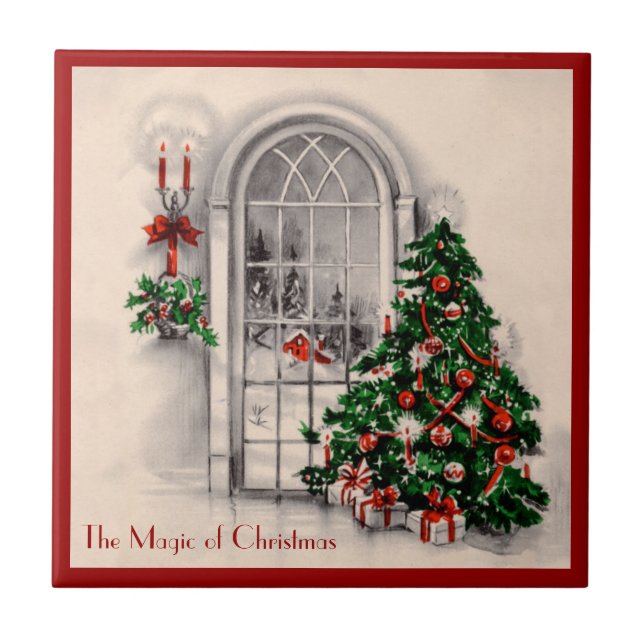 Carreau Carrelage de fenêtre de Noël Vintage (Devant)