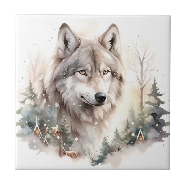 Carreau Carrelage de loup d'hiver (Devant)