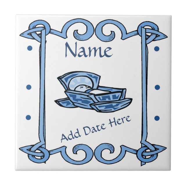 Carreau Carrelage de naissance, Néerlandais, Personnaliser (Devant)