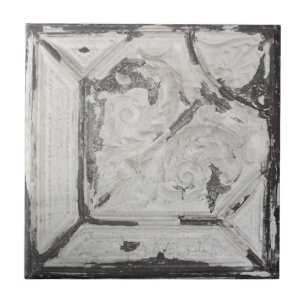 Carreau Carrelage de plafond peint blanc d'antiquité