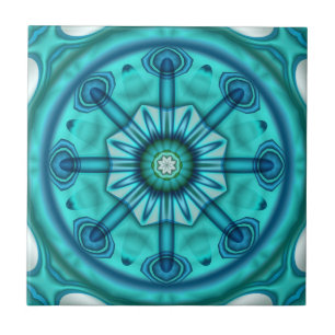 Carreau Carrelage de salle de bain Turquoise bleu vert géo