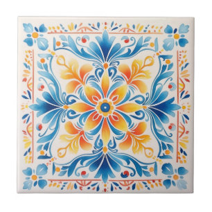 Carreau Carrelage de style Talavera Floral Mexicain