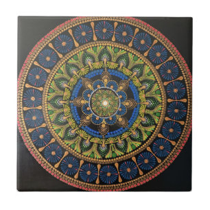 Carreau Carrelage décoratif d'art Mandala, décoration uniq