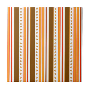 Carreau Carrelage décoratif Retro Orange Motif Brown Impri