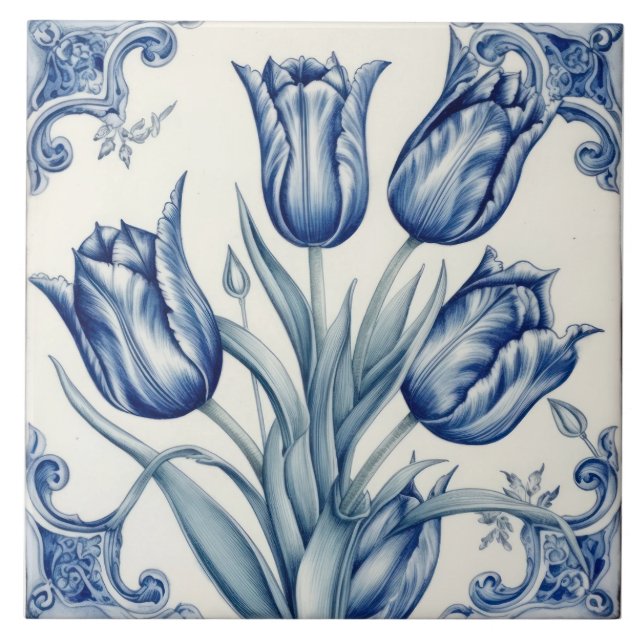 Carreau Carrelage Delft Bleu Et Carrelage Blanc (Devant)