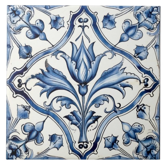 Carreau Carrelage Delft Bleu Et Carrelage Blanc (Devant)