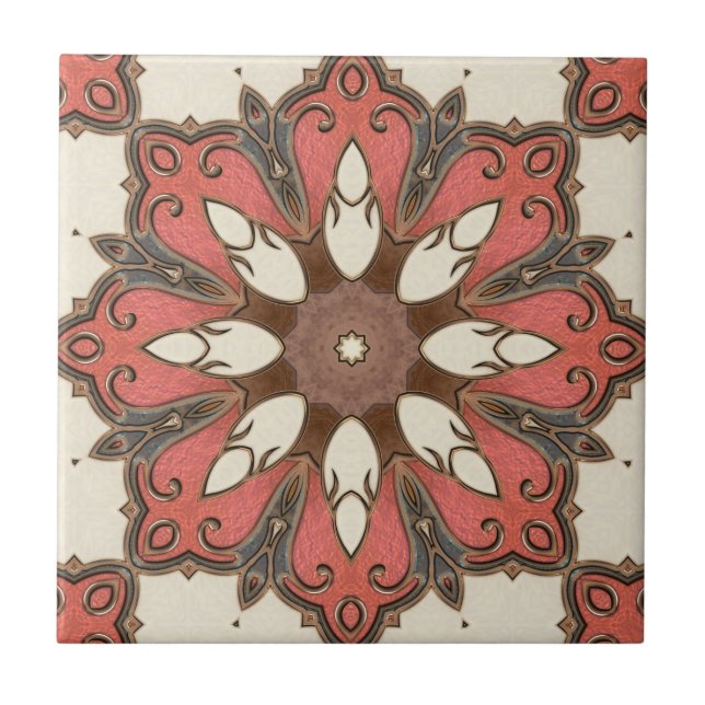 Carreau Carrelage design floral moderne chic (Devant)