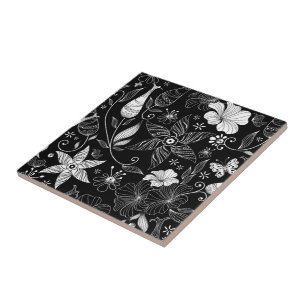 Carreau Carrelage d'impression florale rétro