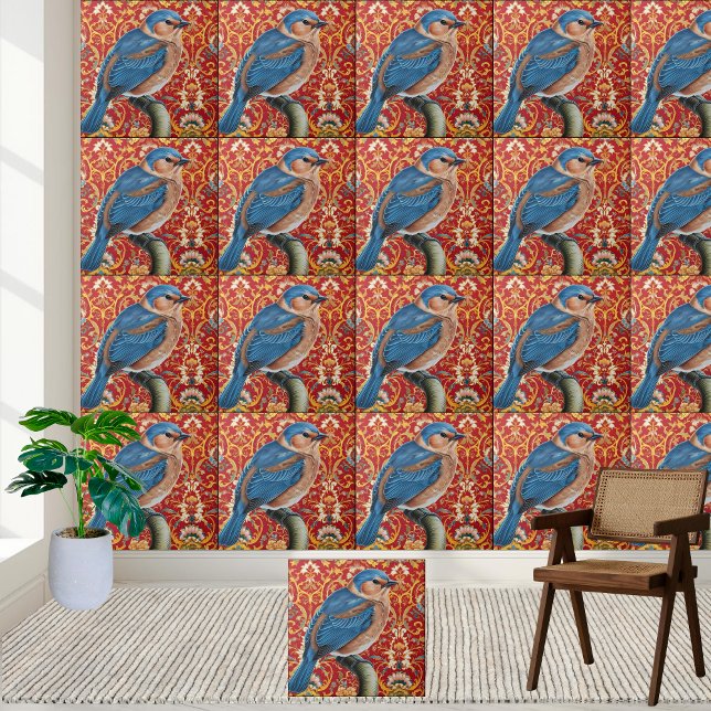 Carreau Carrelage d'oiseaux de luxe Chinoiserie (Luxury Chinoiserie Bird Tile)