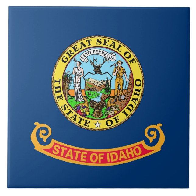 Carreau Carrelage Drapeau De L'État De L'Idaho (Devant)
