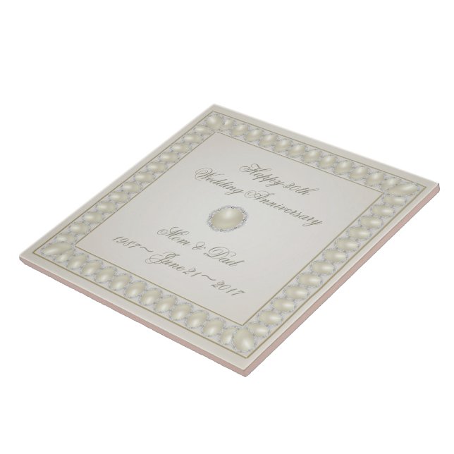 Carreau Carrelage du 30e anniversaire du Mariage de Satin  (Côté)