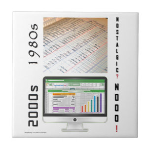 Carreau Carrelage en céramique "1980 vs 2000 Accounting"