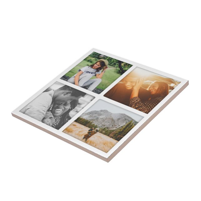 Carreau Carrelage en céramique 4 Carré photo Modèle de gri (Côté)