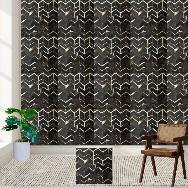 Carreau Carrelage en céramique Abstraite Parties scintilla (Abstract Zigzag Glitter Wall Floor Ceramic Tile)
