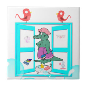 Carreau Carrelage en céramique Alligator blanc Bulle Bain 