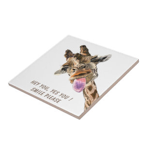 Carreau Carrelage en céramique amusant avec Giraffe joueus
