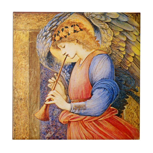 Carreau Carrelage en céramique Ange de Noël pré-Raphaelite (Devant)