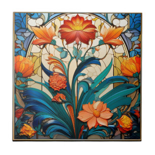 Carreau Carrelage en céramique Art Déco Fleur