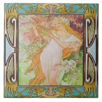 Carrelage en céramique Art nouveau Alphose mucha D