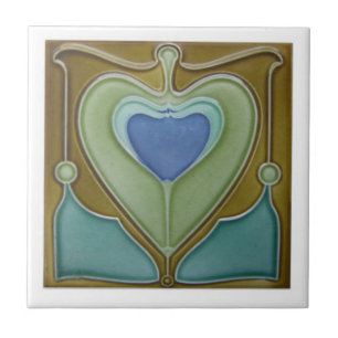 Carreau Carrelage en céramique - Art Nouveau Coeur antique