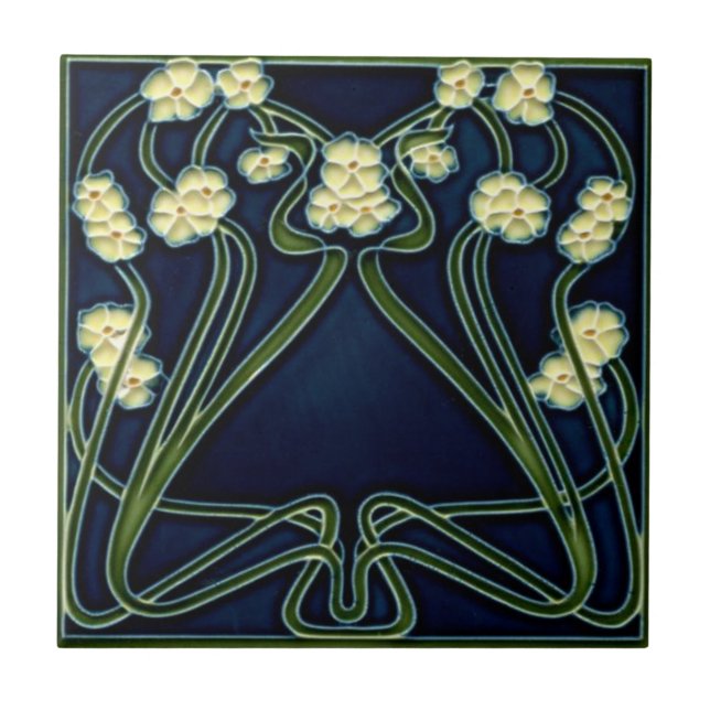 Carreau Carrelage en céramique - Art Nouveau Oubliez-moi-n (Devant)