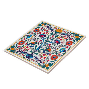 Carreau Carrelage en céramique azulejo floral.
