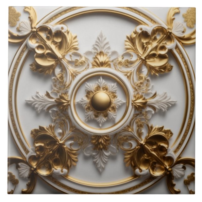 Carreau Carrelage en céramique baroque luxueux (Devant)
