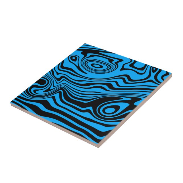 Carreau Carrelage en céramique Black Blue Waves - Choisir  (Côté)