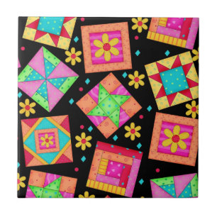 Carreau Carrelage en céramique Black Quilt Art