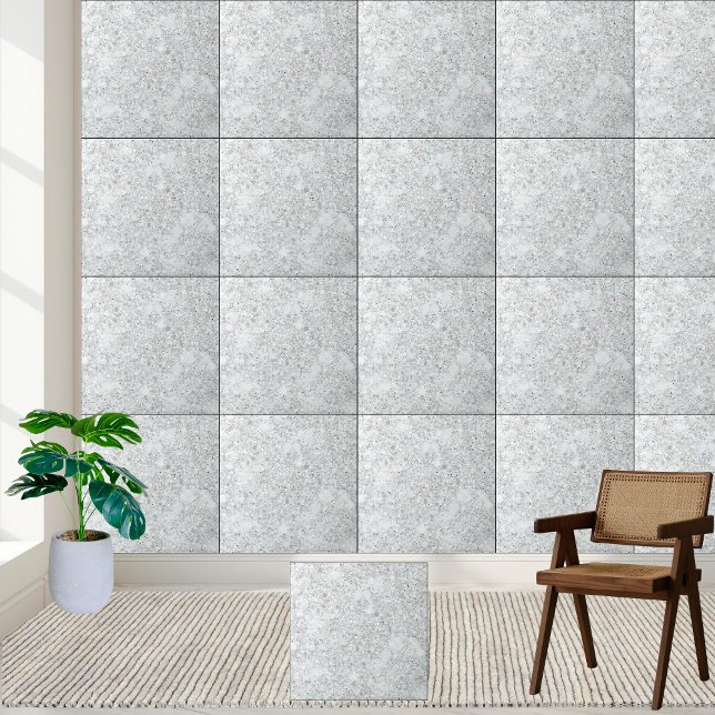 Carreau Carrelage en céramique blanc brillant Terrazzo (Sparkling White Terrazzo Ceramic Tile)
