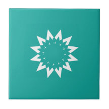 Carrelage en céramique blanc/vert, petit (4,25 po