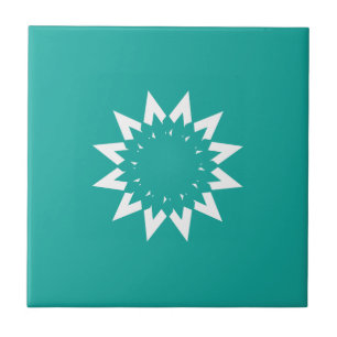 Carreau Carrelage en céramique blanc/vert, petit (4,25 po