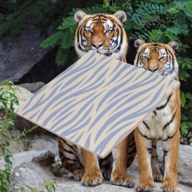 Carreau Carrelage en céramique bleu et beige Zebra - Moder (Créateur téléchargé)